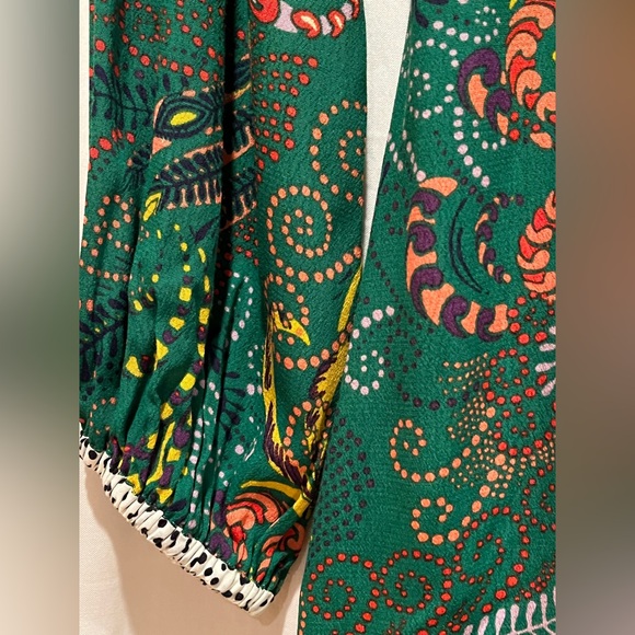 NWOT - Maeve Anthropology Janis Exotic Print Dress w.Waist string - Green - Sz 8 - Picture 9 of 16